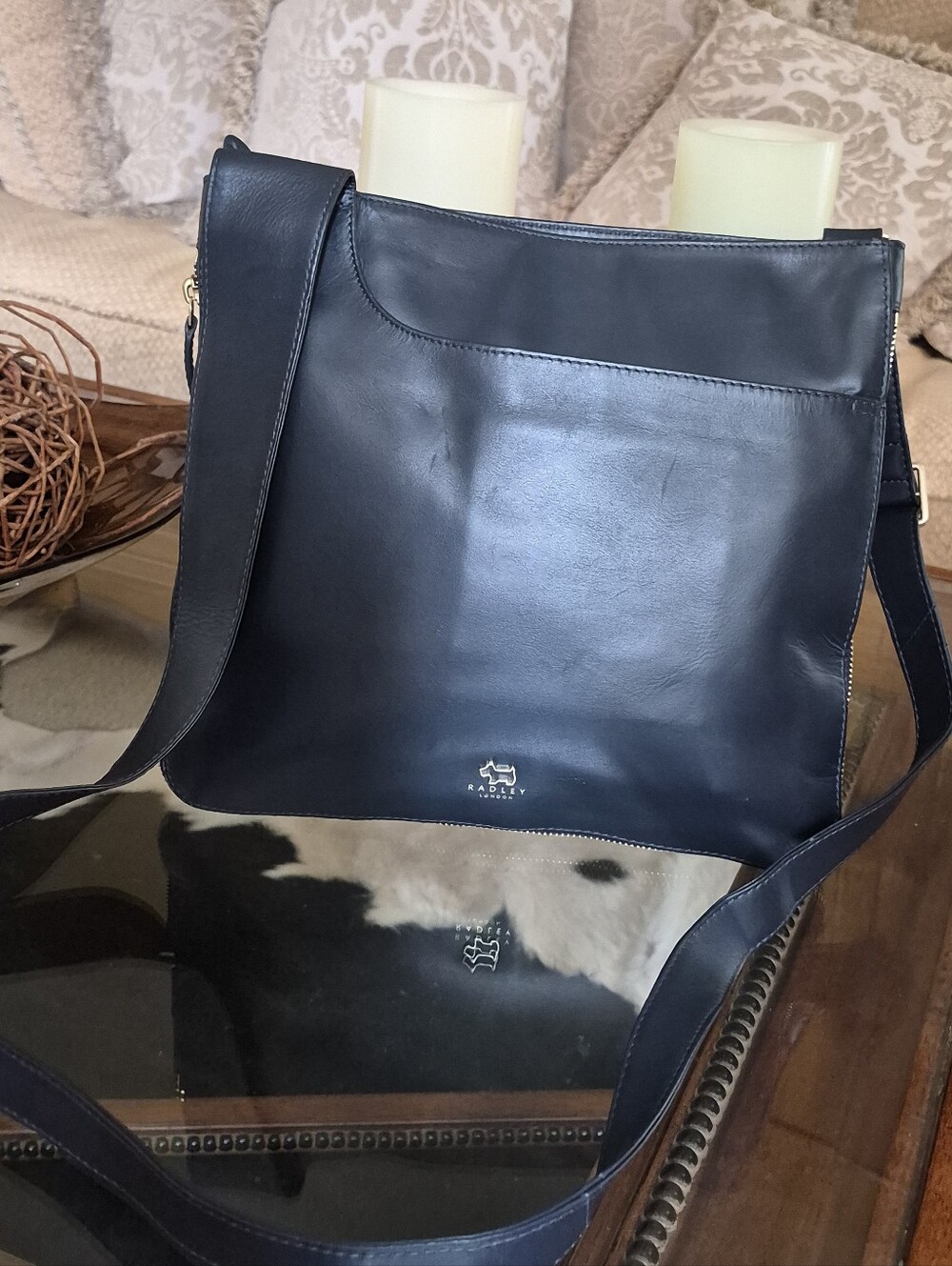 RADLEY LONDON Navy Leather Crossbody Bag